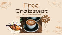 Croissant Coffee Promo Facebook Event Cover Design