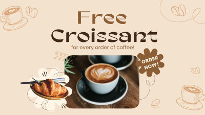 Croissant Coffee Promo Facebook event cover Image Preview