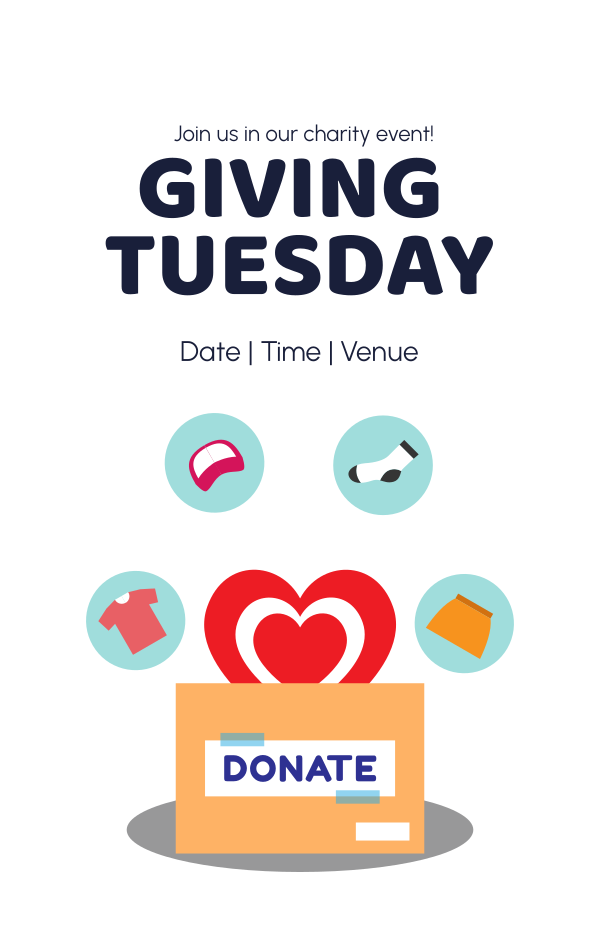 Giving Tuesday Charity Event Invitation Design Image Preview