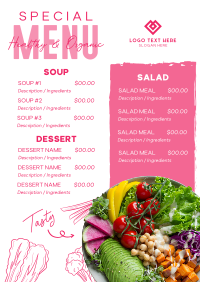 Special Healthy and Organic Menu Image Preview