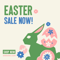Floral Easter Bunny Sale Instagram Post Design