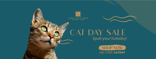 Cat Day Sale Facebook Cover Design Image Preview