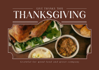 Sophisticated Thanksgiving Postcard Design