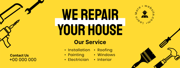 Your House Repair Facebook Cover Design Image Preview