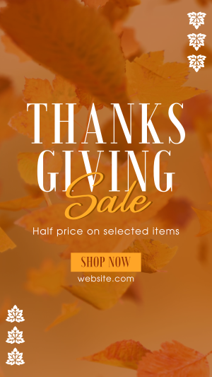 Thanksgiving Leaves Sale Facebook story Image Preview