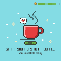 Coffee Day Pixel Instagram Post Design