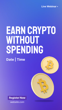 Earn Crypto Live Webinar Facebook story Image Preview