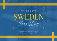 Commemorative Sweden Flag Day Postcard Design
