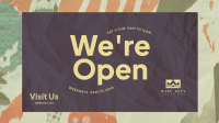 We're Open Crumpled Paper Facebook Event Cover Image Preview