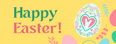 Eggs and Flowers Easter Greeting Facebook cover Image Preview