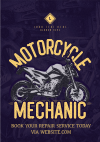 Retro Motorcycle Mechanic Flyer Design