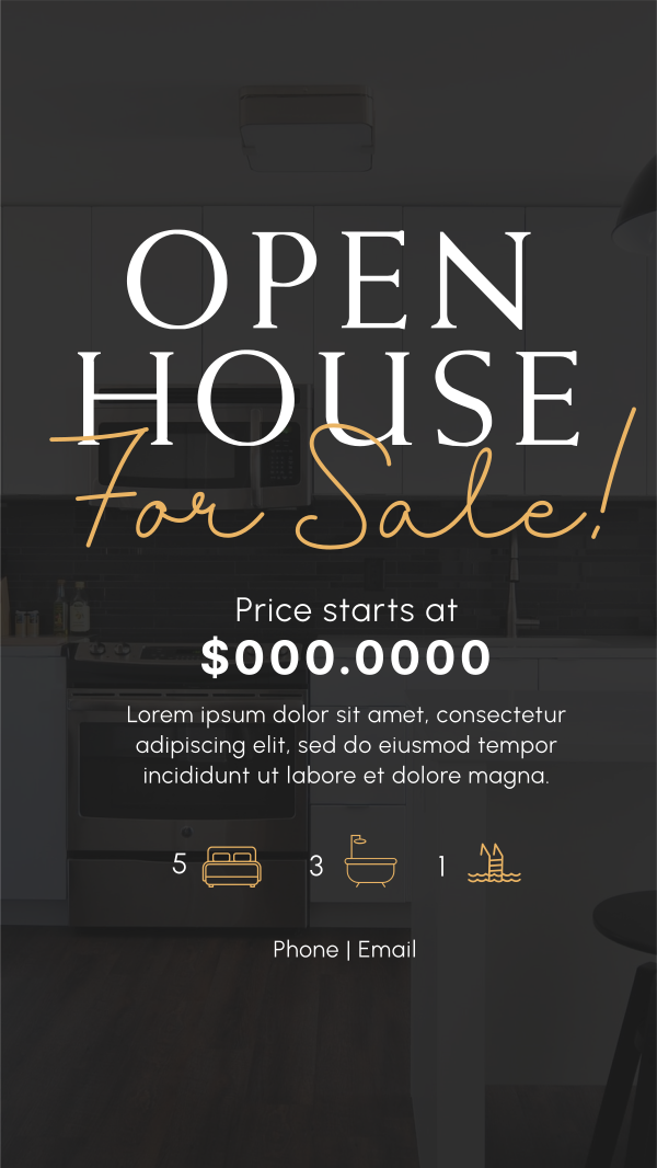 Open Grey House Instagram Story Design Image Preview