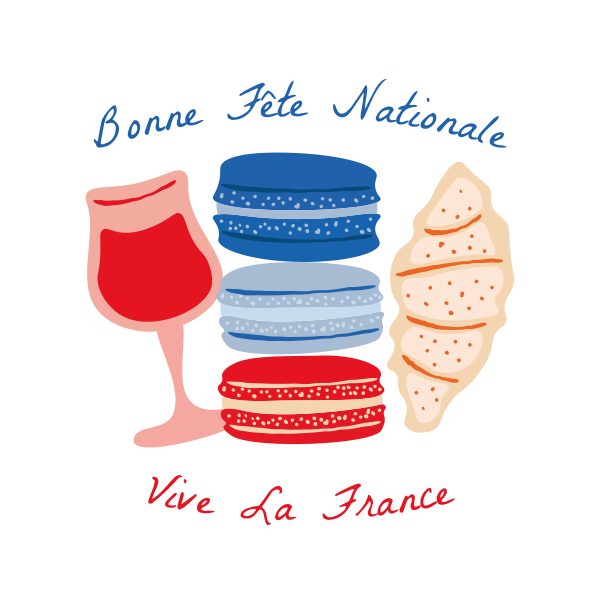 French Food Illustration Instagram Post Design