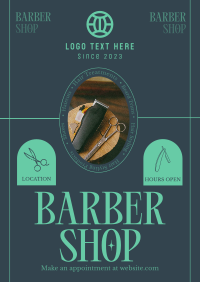 Rustic Barber Shop Poster Image Preview