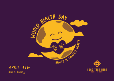 Health Day Earth Postcard Image Preview