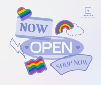 Sticker Now Open Facebook post Image Preview