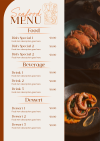 Minimal Seafood Restaurant  Menu Image Preview