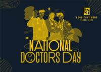 Modern Quirky Doctor's Day Postcard Design