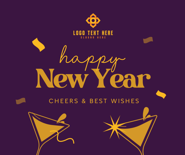 Cheers to the New Year Facebook Post Design