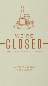Minimalist Closed Restaurant Instagram story Image Preview