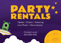 Party Rentals For Kids Postcard Preview