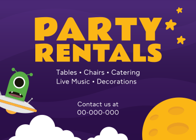 Party Rentals For Kids Postcard Image Preview