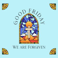 Good Friday Stained Glass Instagram Post Design