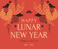 Beautiful Ornamental Lunar New Year Facebook post Image Preview