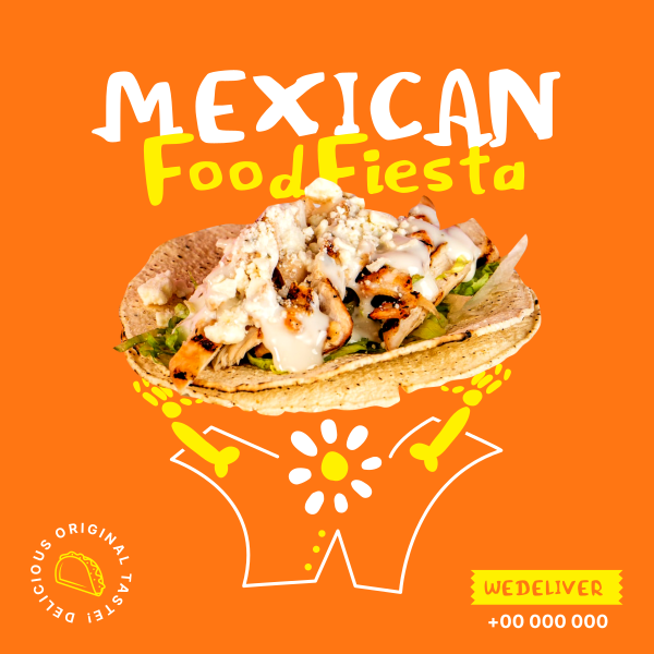 Taco Fiesta Instagram Post Design Image Preview