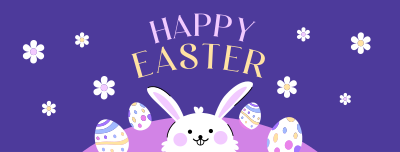 Easter Eggs & Bunny Greeting Facebook cover Image Preview