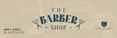 Hipster Barber Shop Twitter header (cover) Image Preview