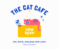 Cat Cafe Facebook Post Design