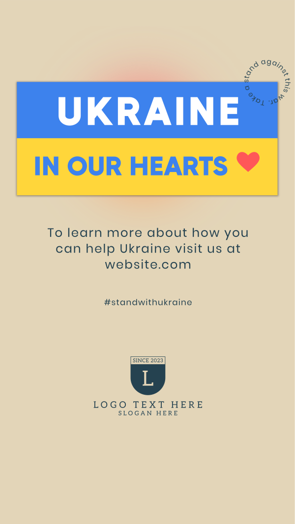 Ukraine In Our Hearts Instagram Story Design Image Preview