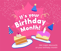 It's your Birthday Month Facebook post Image Preview