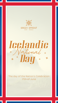 Textured Icelandic National Day TikTok Video Image Preview