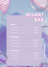 Dessert Bar Menu Design