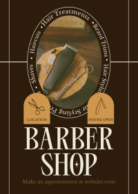 Rustic Barber Shop Poster Image Preview