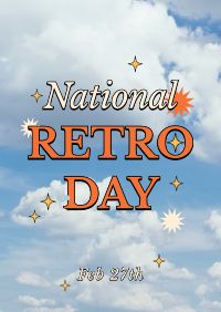 National Retro Day Clouds Flyer Image Preview