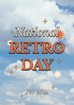 National Retro Day Clouds Flyer Image Preview
