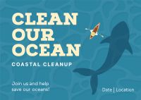 Clean The Ocean Postcard Design