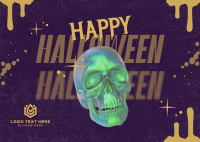 Grunge Futuristic Halloween Postcard Preview