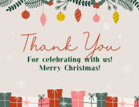 Christmas Ornaments Thank You Card Image Preview