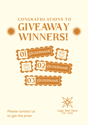 Giveaway Winners Stamp Flyer