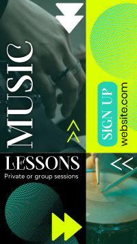 Cool Music Lessons Facebook Story Design