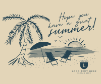 Brush Summer Greeting Facebook Post Design