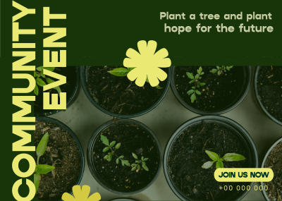 Trees Planting Volunteer Postcard Image Preview
