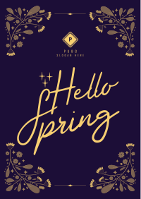 Floral Hello Spring Flyer Design