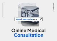 Online Doctor Consultation Postcard Design