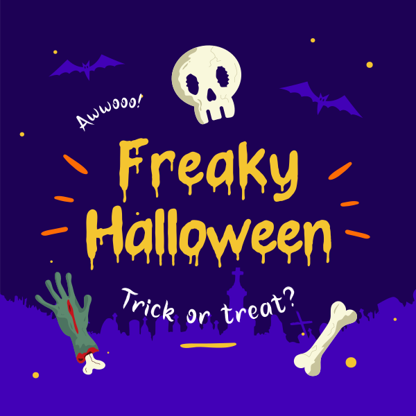 Freaky Halloween Instagram Post Design Image Preview