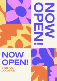 Floral Pattern Now Open Flyer Image Preview